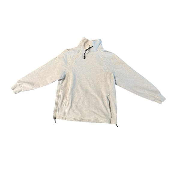 Varley Tops - Varley Sweatshirt Atlas Mockneck Size Small Beige Pockets Zipper Sides Comfort